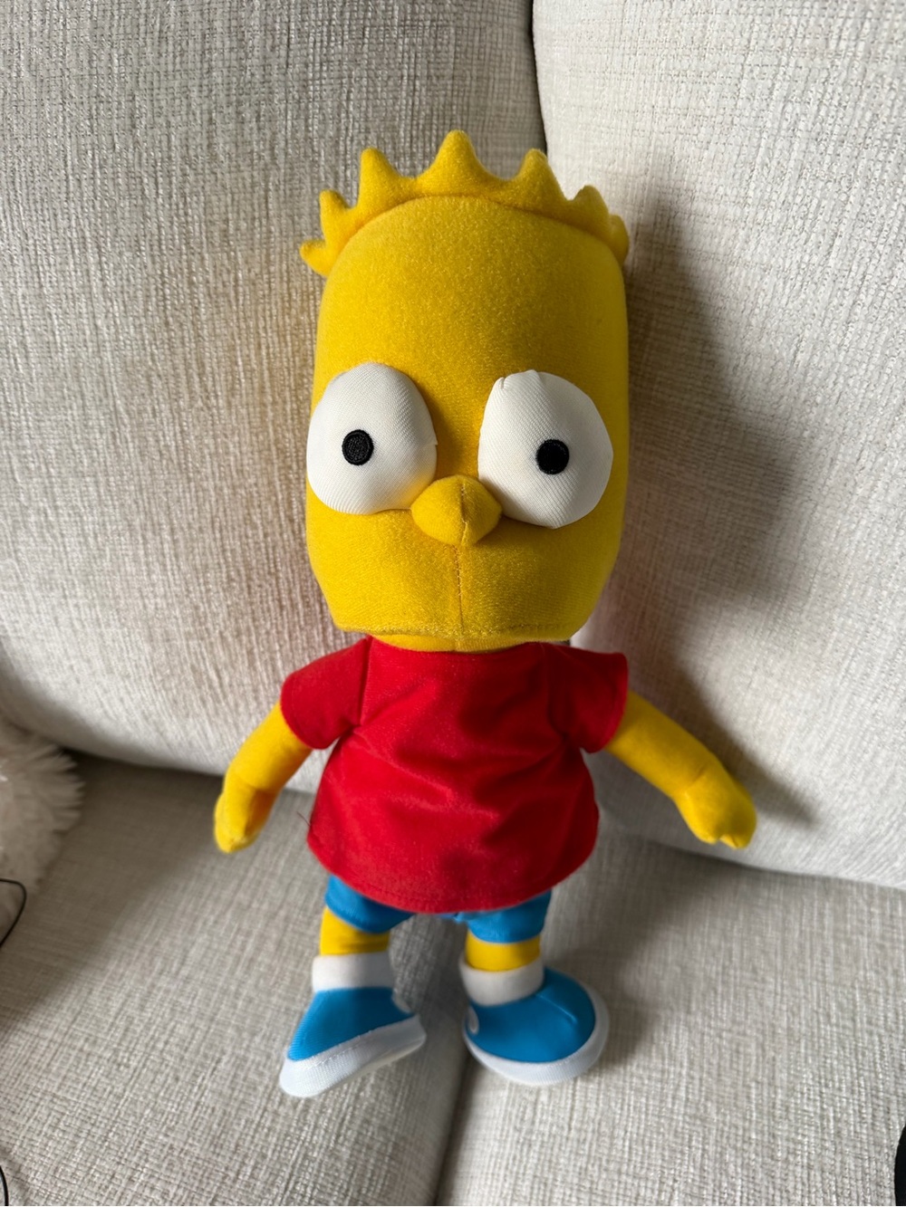 Universal Yellow Plush Bird Toy with Red Shirt and Blue Shoes
